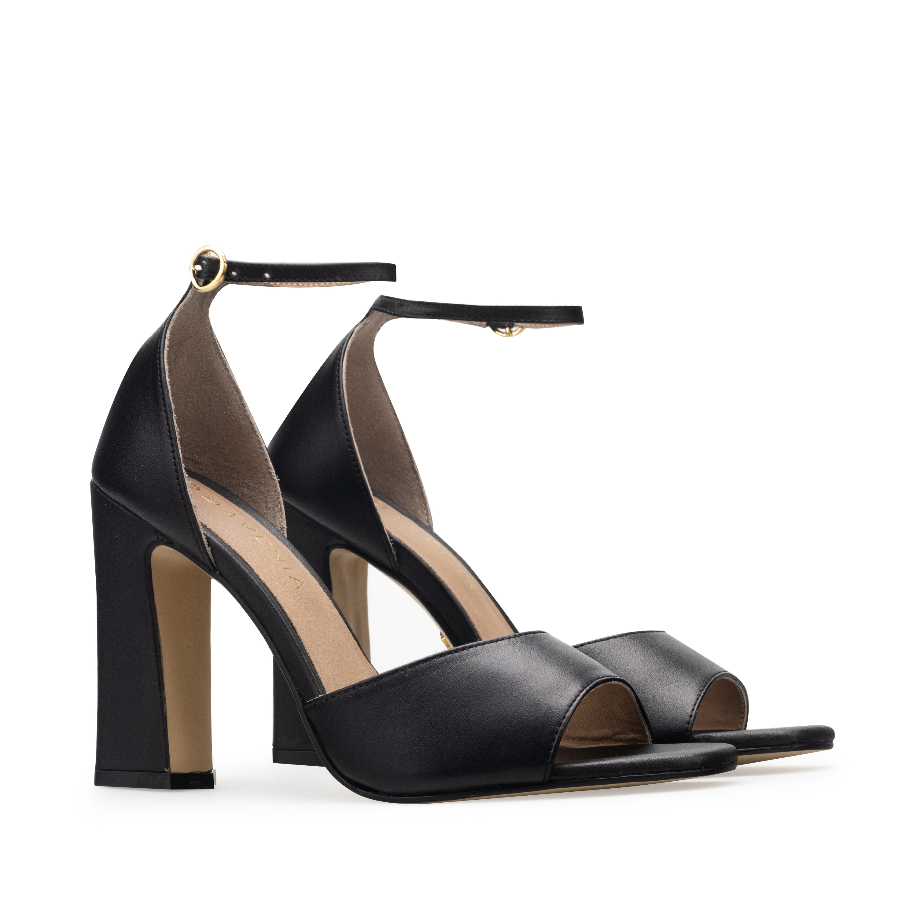 Zapatillas De Tacón Davenia De Piel Sandalia De Tacón Para Dama Mod. Ofelia