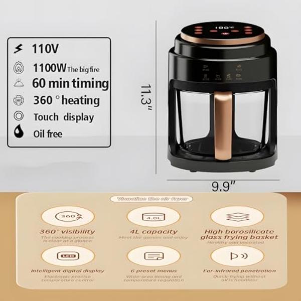 Ninja Crispi Air Fryer, Microwave, Freezer & Dishwasher Safe, Non Toxic Glass Portable Cooking System, 4 QT & 6 Cup Glass Containers with Storage Lids, Easy Meals, Air Fry, Bake, S