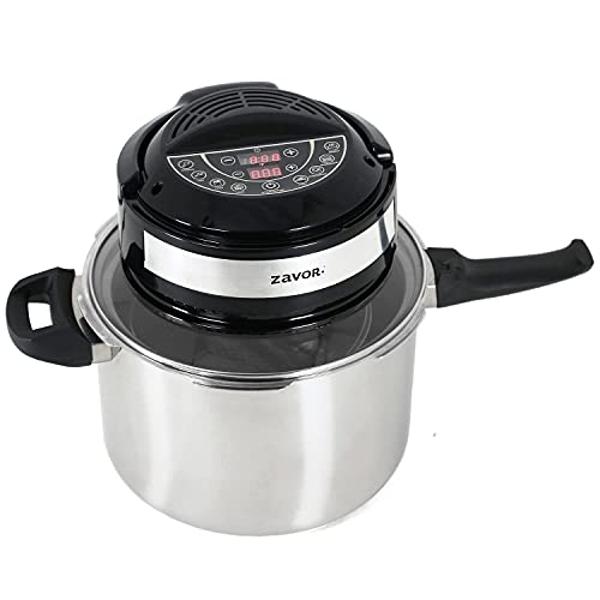 Nuwave Brio 6-Quart Healthy Digital Smart Air Fryer with Probe One-Touch Digital Controls, Advanced Cooking Functions, Removable Divider Insert & Grill Pan (NEW ACCESSORY),Black