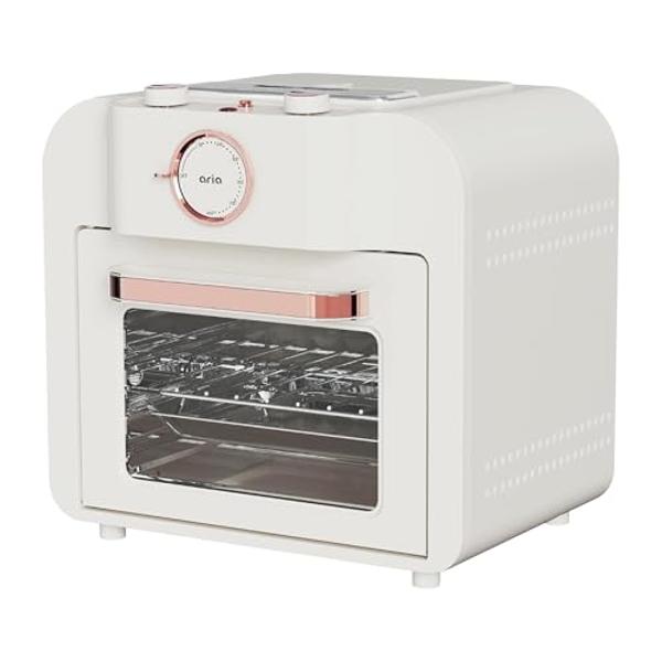 Aria Retro 17Qt Air Fryer Oven: 4-in-1 Functionality, Bake, Fry, Roast & Grill Complete with Air Fryer Basket & Mesh Trays, Compact
