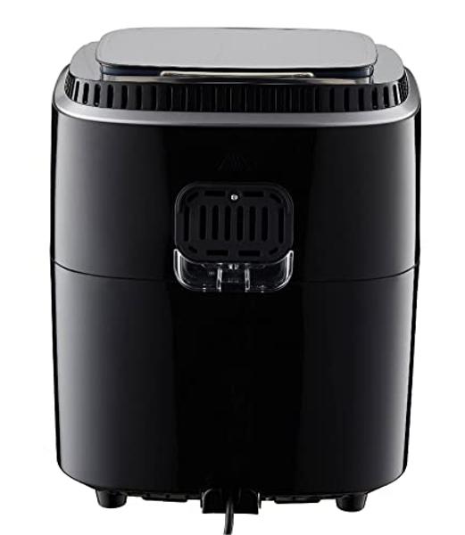 Nuwave Brio 6-Quart Healthy Digital Smart Air Fryer with Probe One-Touch Digital Controls, Advanced Cooking Functions, Removable Divider Insert & Grill Pan (NEW ACCESSORY),Black
