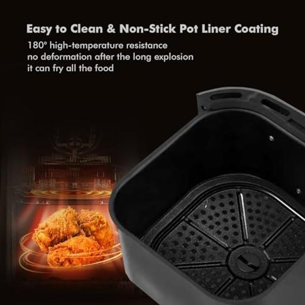 Air Fryer, Smart Compact 7.5L Oil-Free Electric Air Fryers, Timer and Temperature Control, 200°F Digital Airfryer with Flavor-Lock Tech, Dishwasher-Safe & Nonstick, Fit for 2-4 Peo