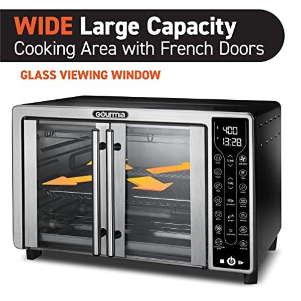 Gourmia GTF7655 17-in-1 Multi-function, Digital, French Door, Stainless Steel 6-Slice Air Fryer Oven
