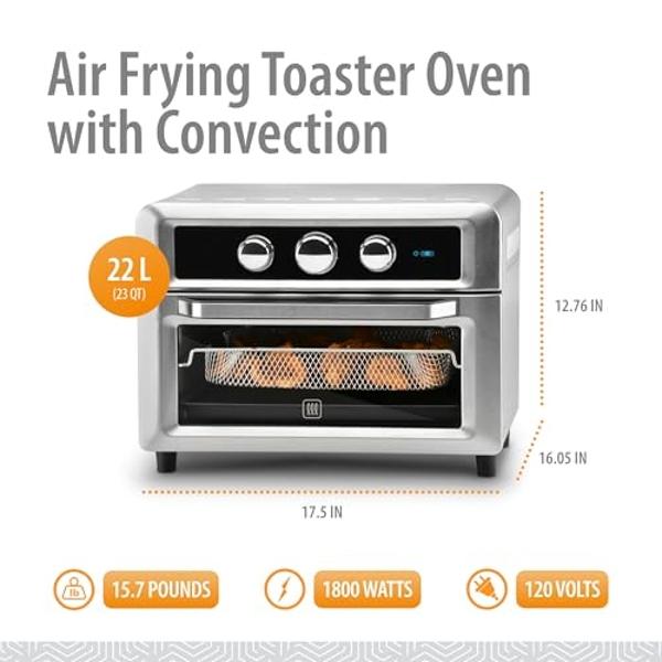 Toastmaster Air Frying Toaster Oven with Convection, Stainless Steel ...