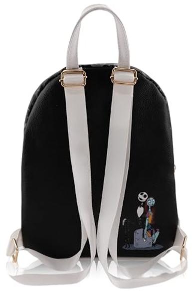 Disney Nightmare Before Christmas Backpack for Men, Women, Unisex | Cute PU Leather 10" Jack Skellington Mini Backpack Purse Shoulder Purse | Jack and Sally Bag and Jack and Sally 