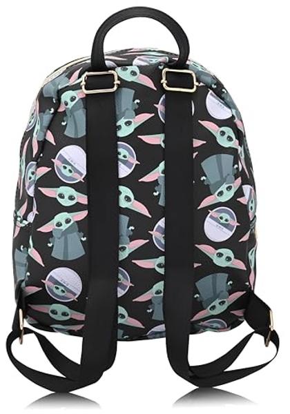 Fast Forward Star Wars Grogu Cute PU Leather 10" Mini Backpack Purse | Unisex Backpack for Women, Men | Baby Yoda Accessories