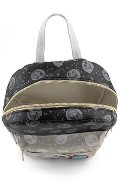 Disney Nightmare Before Christmas Backpack for Men, Women, Unisex | Cute PU Leather 10" Jack Skellington Mini Backpack Purse Shoulder Purse | Jack and Sally Bag and Jack and Sally 