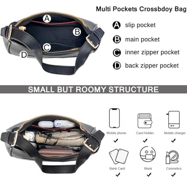 CROJUYI Small Crescent Shoulder Bags Purses for Women Retro Classic Clutch Hobo Tote Purse and Handbag Cute Crossbody Bags
