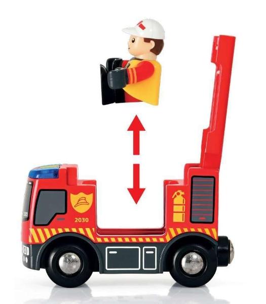 BRIO 33815 Rescue Firefighter Set | 18 Piece Train Toy Set with Fire Truck and Accessories | Kid-Friendly Wooden Tracks | Ideal for Toddlers Aged 3 and Up
