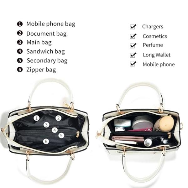 Danssily Purses Handbags for Women Ladies Fashion Crossbody bag Top Handle Satchel Shoulder Bags Totes (white)