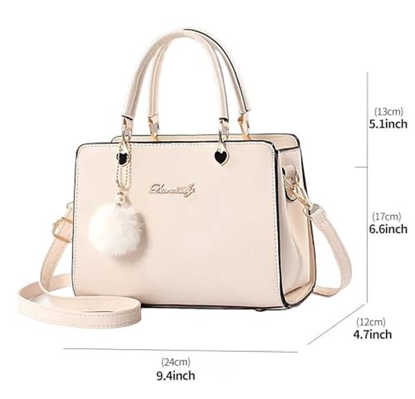 Danssily Purses Handbags for Women Ladies Fashion Crossbody bag Top Handle Satchel Shoulder Bags Totes (white)