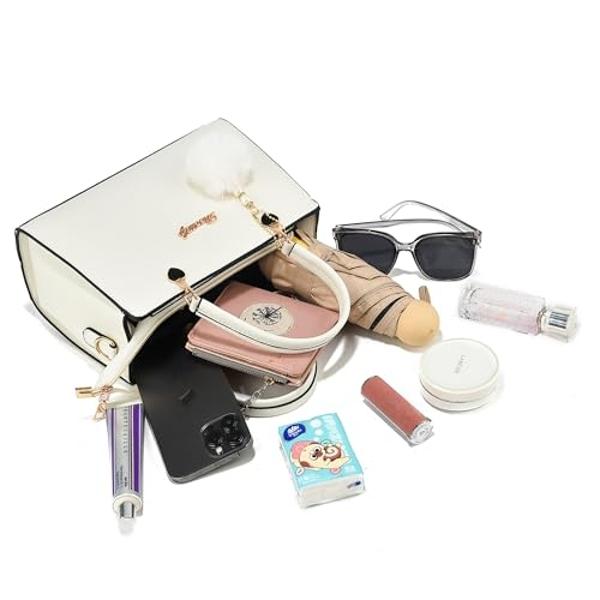 Danssily Purses Handbags for Women Ladies Fashion Crossbody bag Top Handle Satchel Shoulder Bags Totes (white)