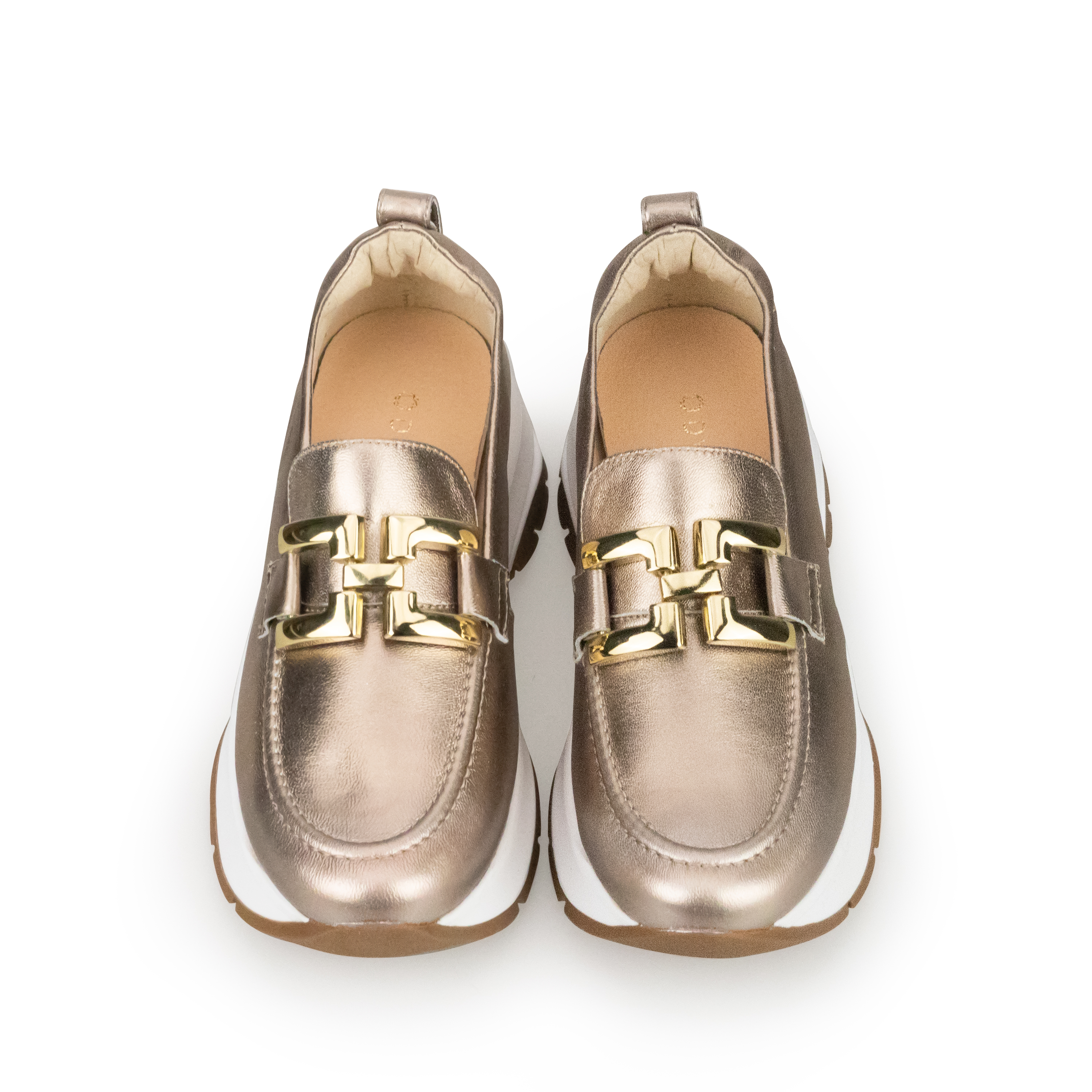 Tenis De Piel Oro Rosado Davenia Elegantes Para Dama Mod. Luna