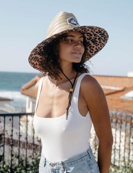 FURTALK Womens Wide Brim Sun Hat with Wind Lanyard UPF Summer Straw Sun Hats for Women