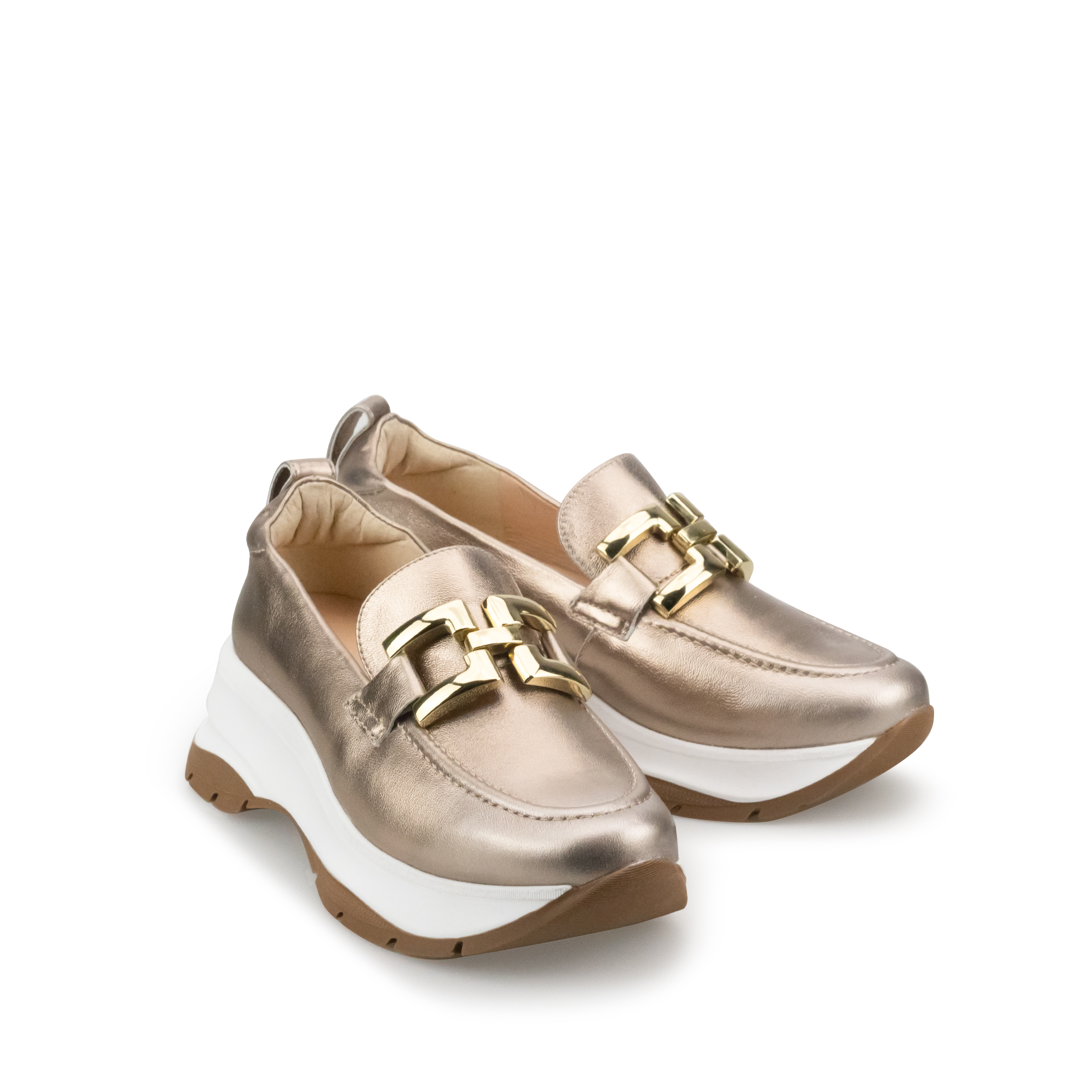 Tenis De Piel Oro Rosado Davenia Elegantes Para Dama Mod. Luna