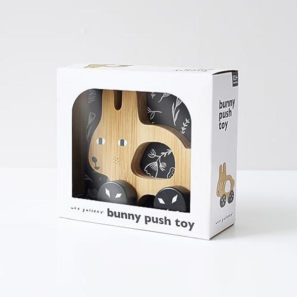 Wee Gallery Bunny Push Toy, Rolling Toy, Classic Motion Toys for Child Motor Skills, Balance, Roll Along Play, and Animal Nursery Decor (Baby, Toddler, Kids)