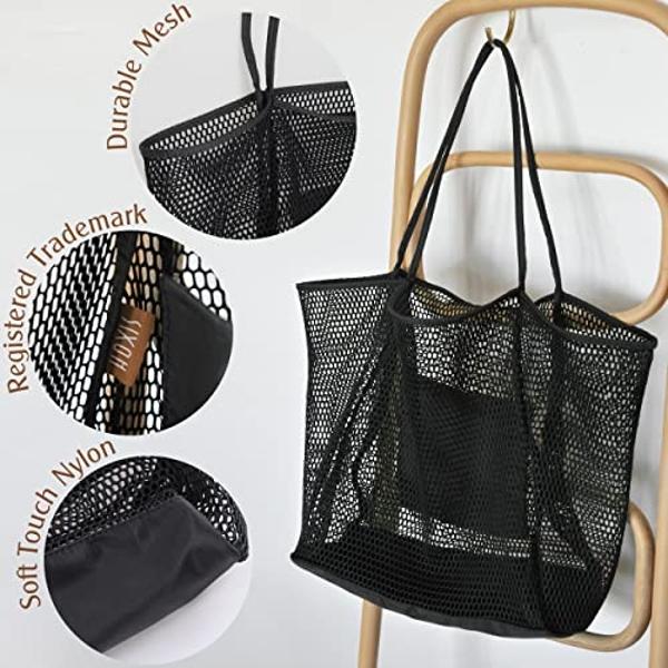 HOXIS Mesh Beach Tote Womens Shoulder Handbag Large