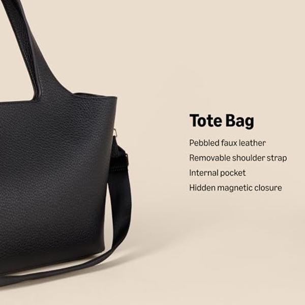 Amazon Essentials Women's Soft Tote Bag, Black, One Size