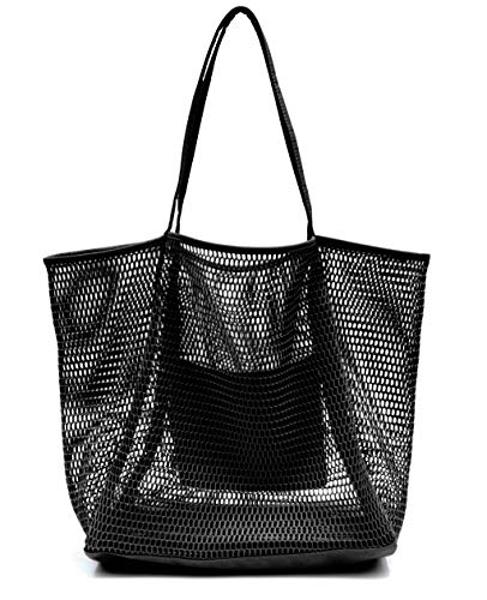 HOXIS Mesh Beach Tote Womens Shoulder Handbag Large
