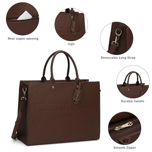 Chinllo Tote Bag for Women, Top Handle Stachel Purse and Handbags with Shoulder Strap (D.Coffee-S)