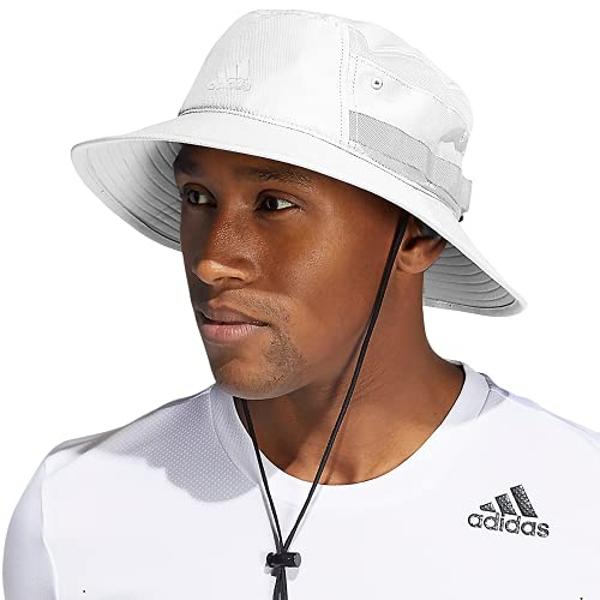 adidas Men's Victory 3 Bucket Hat, White, Small-Medium