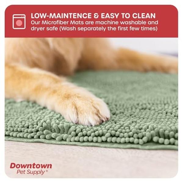 My Doggy Place Microfiber Dog Mat for Muddy Paws, 31" x 20" Sage - Absorbent and Quick-Drying Dog Paw Cleaning Mat, Washer and Dryer Safe - Non-Slip Rubber Backed Dog Floor Mat, Me