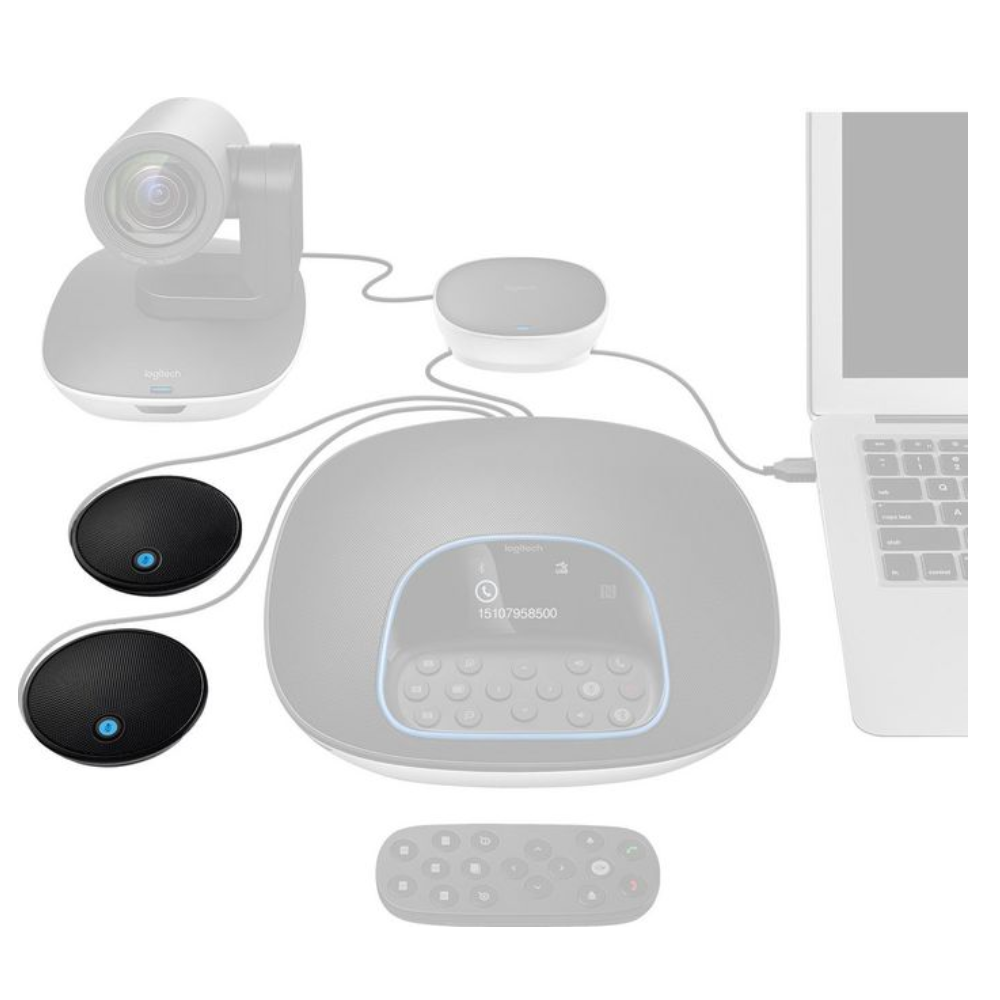 Logitech Micrófonos de Expansión 989-000171, Alámbrico, Negro