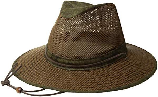 Henschel Aussie Mesh Breezer Hat - Packable Sun Protection for Outdoor Activities. Ideal for Hiking, Fishing & Camping. (US, Alpha, X-Large, Distressed Gold)