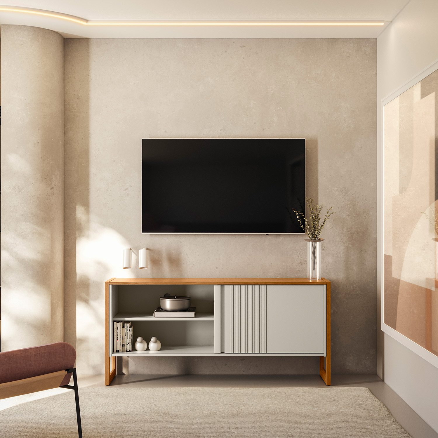 Mesa para TV hasta 55" Gold Bossa