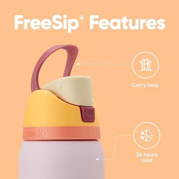 Owala FreeSip Insulated Stainless Steel Water Bottle with Straw for Sports and Travel, BPA-Free Sports Water Bottle, 32 oz, Candy Store