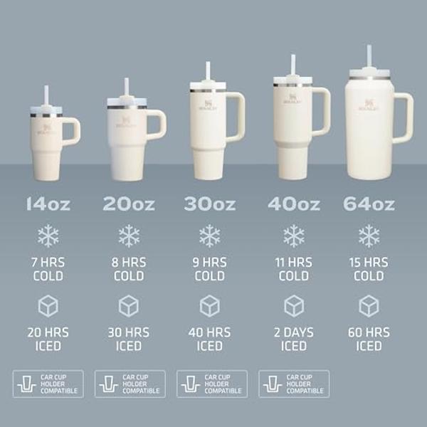 Stanley Quencher H2.0 Tumbler with Handle and Straw 14 oz | Flowstate 3-Position Lid | Cup Holder Compatible for Travel | Insulated Stainless Steel Cup | BPA-Free | Meadow