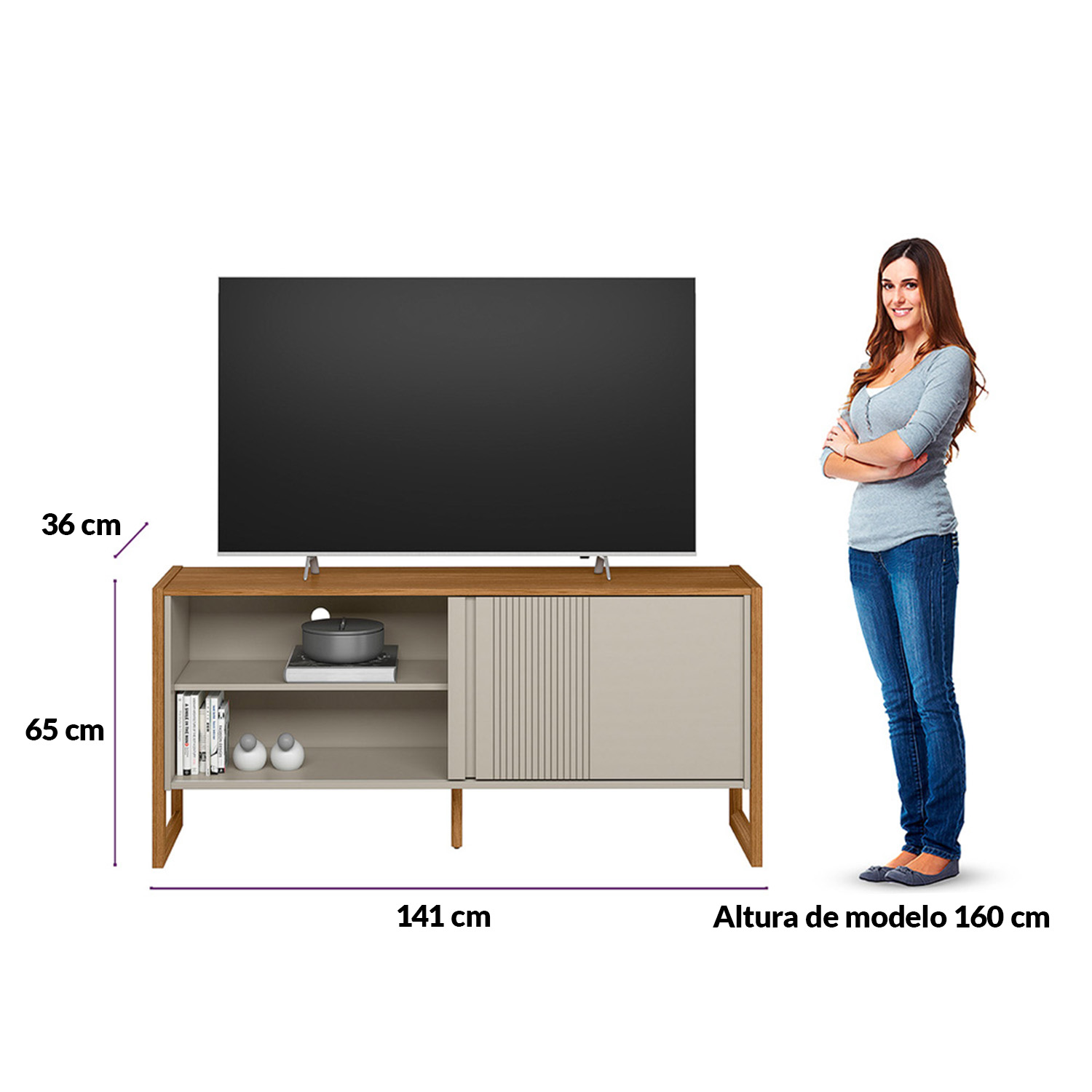 Mesa para TV hasta 55" Gold Bossa