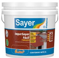 SAYER- Impermeabilizante Fibrado Poliuretano Acrilico 5 Años 4lt  Blanco