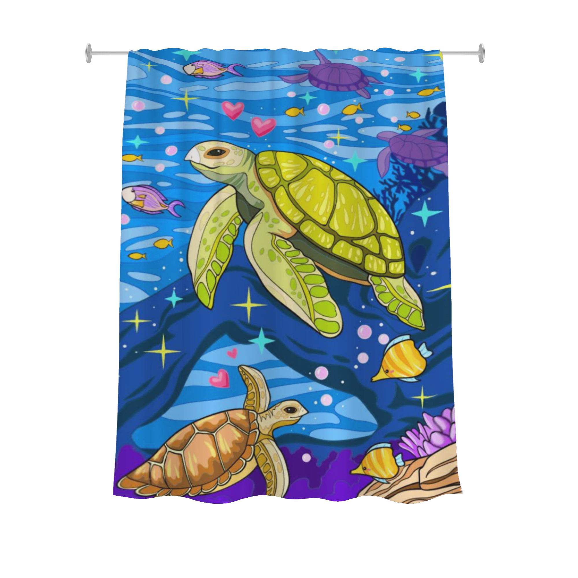 Cortina de Baño Impermeable Grande con Diseño de Tortugas Marinas para Regadera