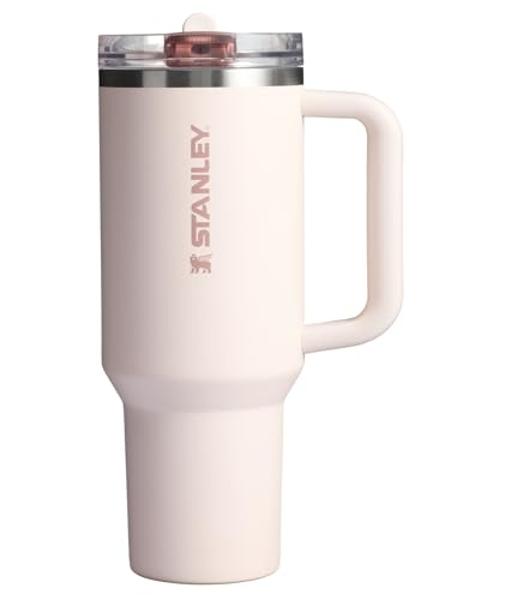 Stanley Quencher ProTour Flip Straw Tumbler with Leakproof Lid 40 oz | Built-In Straw & Handle | Cupholder Compatible for Travel | Insulated Stainless Steel Cup | BPA-Free | Rose Q