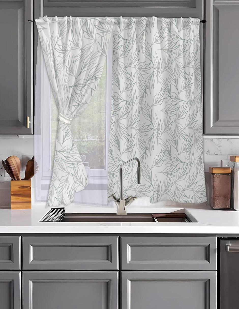 Cortinas Cocina Incluye Traslúcidas 1.30x2m Bela Home (Natura)