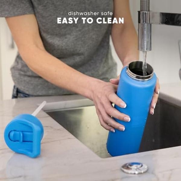 Simple Modern Water Bottle with Straw Lid | Vacuum Insulated Stainless Steel Metal Thermos | Reusable Leak Proof BPA-Free Flask for Sports Gym | Summit Collection | 30oz, Deep Ocea