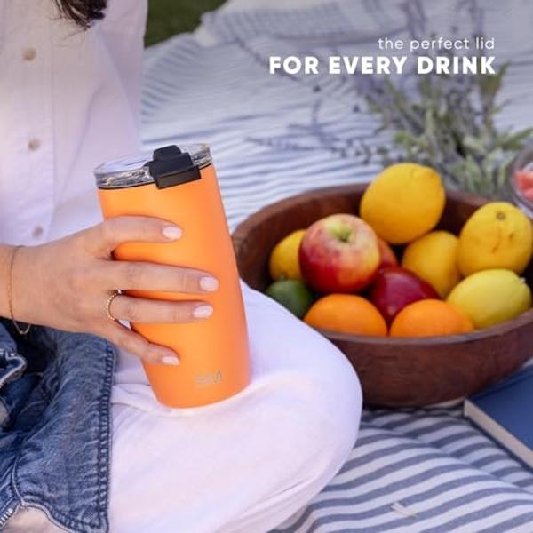 Simple Modern Water Bottle with Straw Lid Vacuum Insulated Stainless Steel | Reusable Leak Proof BPA-Free Flask for Gym, Travel, Sports | Summit Collection | 22oz, Winter White Mix