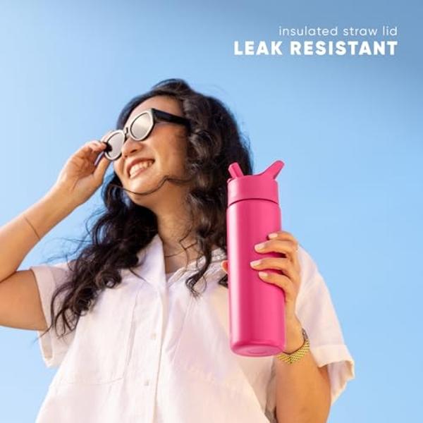 Simple Modern Water Bottle with Straw Lid Vacuum Insulated Stainless Steel | Reusable Leak Proof BPA-Free Flask for Gym, Travel, Sports | Summit Collection | 22oz, Winter White Mix