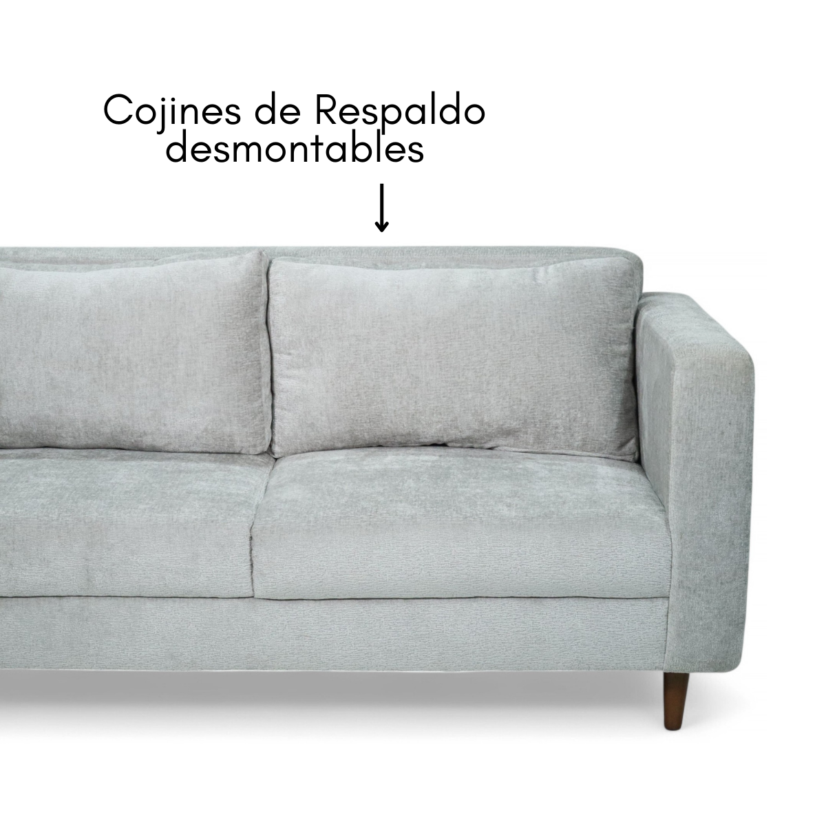 Sofá Sillón Love Seat 2 Plazas Comodo Moderno En Textil Color Zinc