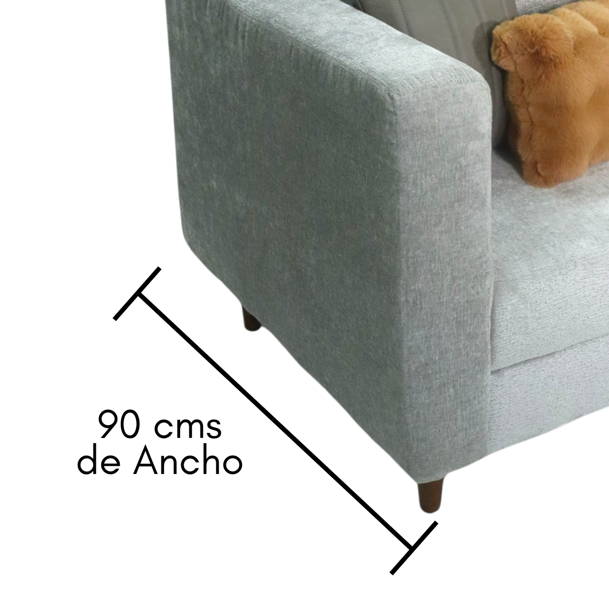 Sofá Sillón Love Seat 2 Plazas Comodo Moderno En Textil Color Zinc