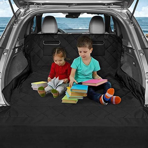 Dog Car Seat Cover, 600D Heavy Durable Dog Seat Cover for Back Seat, 100% Waterproof Scratch Proof Nonslip Dog Hammock for Car with Side Flap, Pet Back Seat Covers for Cars with Se