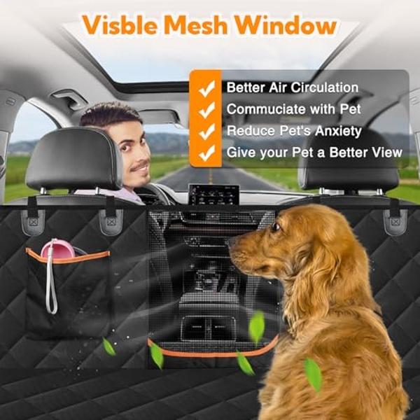 PETICON Waterproof Scratchproof Pet Bench Seat Covers for Cars, Trucks, SUVs, Nonslip Durable Back Seat Cover for Dogs, Washable Backseat Protection, Gray