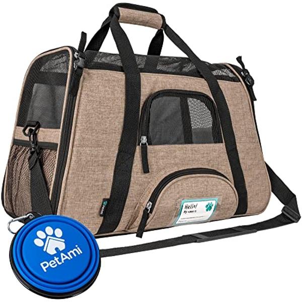 PetAmi Airline Approved Pet Carrier for Cat, Soft Sided Dog Carrier for Small Dog, Cat Travel Supplies Accessories for Indoor Cat, Ventilated Pet Carrying Bag Medium Kitten Puppy, 
