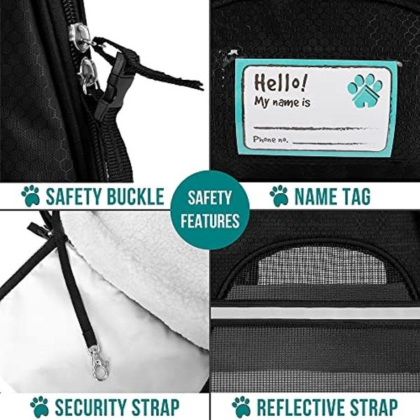 Lesure Small Dog Car Seat for Small Dogs - Waterproof Dog Booster Seat for Car with Storage Pockets, Clip-On Safety Leash and Thickened Memory Foam Filling, Pet Travel Carrier Bed 