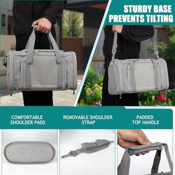 Top tasta Dog Cat Carrier Pet Carriers for Small Medium Large Cats Dogs Carrier Soft Sided Small Puppy Dog Carrier Portable Foldable Airline Approved Dog Cat Travel Carrier Grey Me