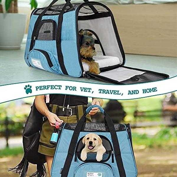 Lesure Small Dog Car Seat for Small Dogs - Waterproof Dog Booster Seat for Car with Storage Pockets, Clip-On Safety Leash and Thickened Memory Foam Filling, Pet Travel Carrier Bed 
