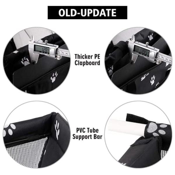 Petbobi Pet Reinforce Car Booster Seat for Dog Cat Portable and Breathable Bag with Seat Belt Dog Carrier Safety Stable for Travel Look Out,with Clip on Leash with PVC Tube (Foot)