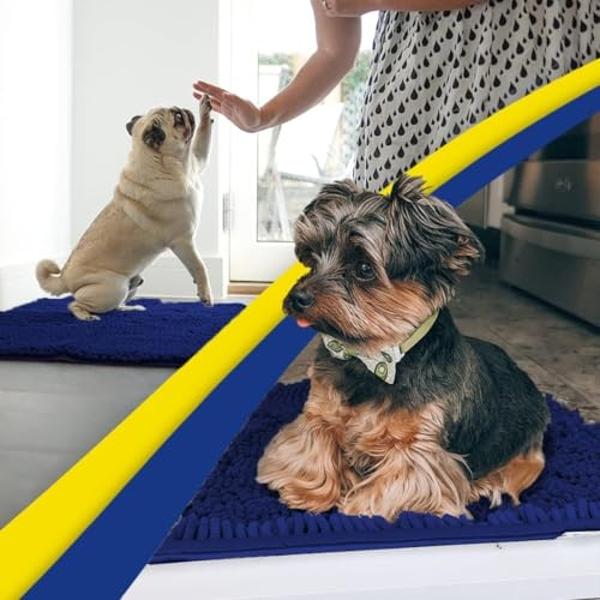 Muddy Mat® Shown on TV – Super Absorbent Microfiber Dog Door Mat for Muddy Paws, Non-Slip Washable Pet Rug, Quick Dry Chenille Entryway Carpet, Machine Washable Indoor Outdoor mat,