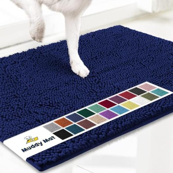 Muddy Mat® Shown on TV – Super Absorbent Microfiber Dog Door Mat for Muddy Paws, Non-Slip Washable Pet Rug, Quick Dry Chenille Entryway Carpet, Machine Washable Indoor Outdoor mat,